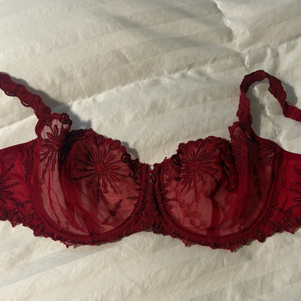 Chantelle Deep Red Lace Bra